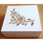 Krabička na čaj - 9 priehradky -ruže-gravír